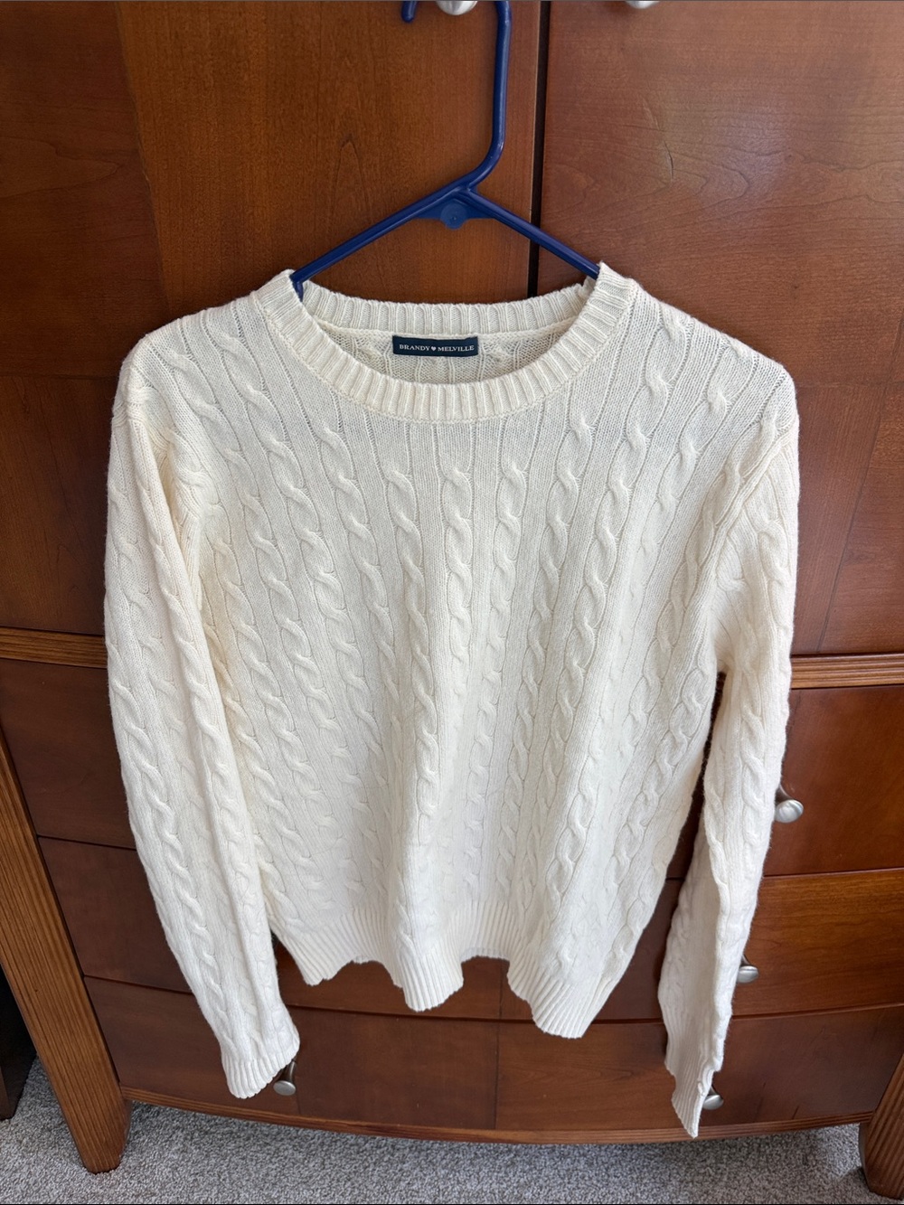 Brandy Melville Cream Cable Knit Women's Sweater